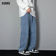 Korean Men's Casual Long Jeans - Classic Wide-leg Pants