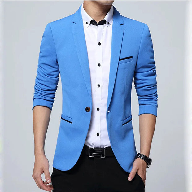 Casual Blazer 2024 Autumn Men's Fashion Slim Business Suit