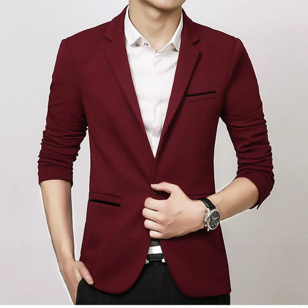 Casual Blazer 2024 Autumn Men's Fashion Slim Business Suit