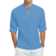 Casual shirts, loose cotton men's fashionable stand-up collar