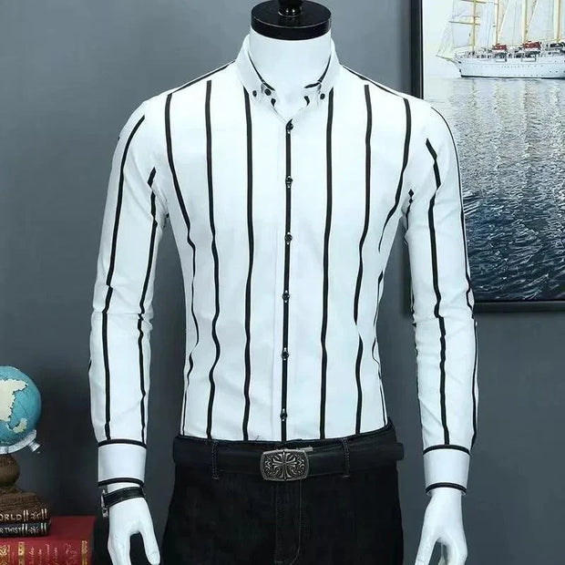 Classic Striped Dress Shirt for Men