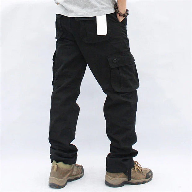 Ombre Streetwear Army Straight Trousers Overalls Men Cargo Pants Casual Multi Pockets