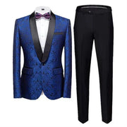 Men Jacquard Suit 2 Piece - Luxury Wedding Prom Blazer