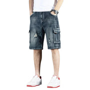 Trendy Brand Piercing 5 Shorts Men's Loose Fit, Multi-Pocket