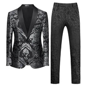 Men Jacquard Suit 2 Piece - Luxury Wedding Prom Blazer