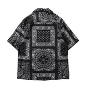 Summer Hawaiian Bandana Shirt Men Short Sleeve Paisley Shirts