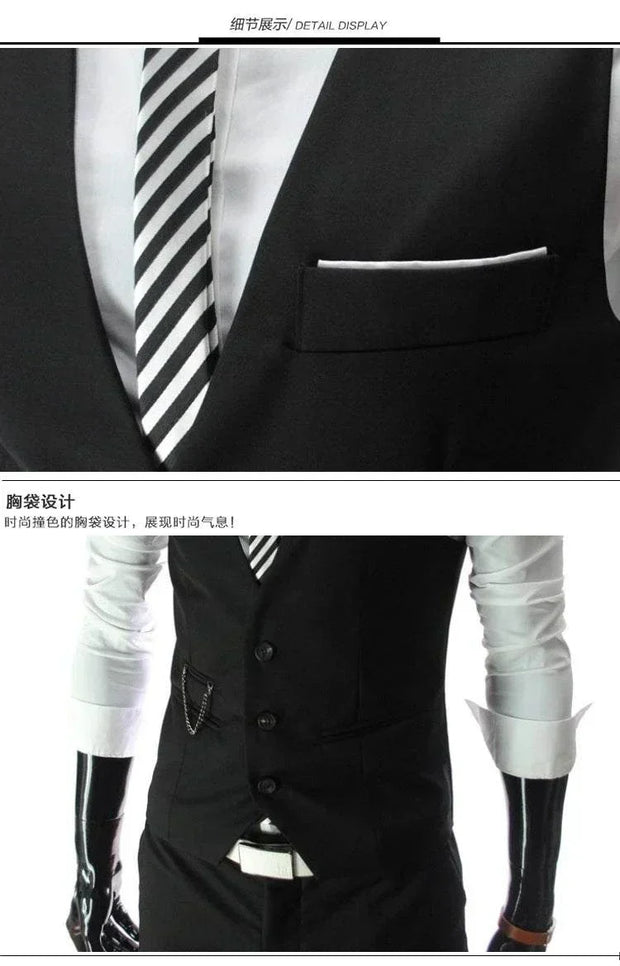 Korean Style Men's Formal Dress Vest - Fashionable High Street