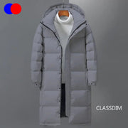 New Winter Men Hooded Casual Duck Down Coats Long Puffer Jackets Outdoor