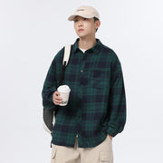 American Retro Plaid For Men Spring And Autumn Loose Casual Bottoming.