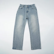 Loose Straight Washed Draping Wide Leg Vintage Jeans for Men Stylish.