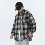 American Retro Plaid For Men Spring And Autumn Loose Casual Bottoming.